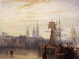 Richard Parkes Bonington Canvas Paintings - Rouen